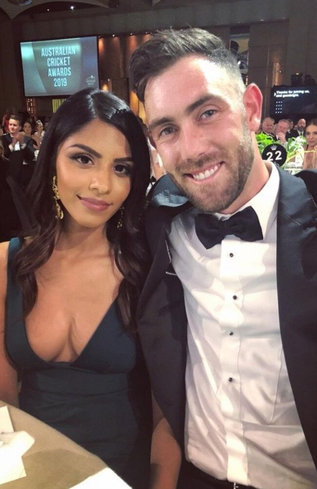 Glenn Maxwell and wife Vini Raman. Photo: Instagram.