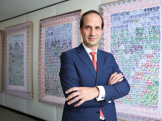 13/08/2020. AMP CEO Francesco De Ferrari, photographed at their offices in Sydney on profit results day. Britta Campion / The Australian