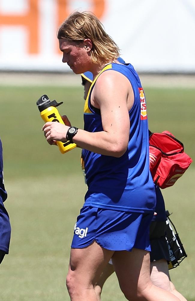 Harley Reid suffered a concussion during West Coast’s pre-season training. Picture: Paul Kane/Getty Images