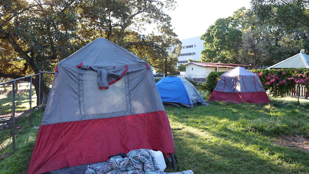 Remaining tents at Musgrave Park. Picture Lachie Millard