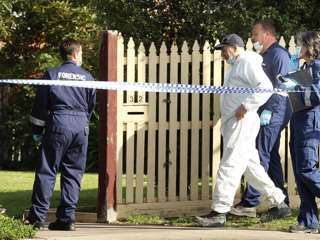 Police investigate a Clifton Springs home after a man was injured and his house set alight. Picture: Alison Wynd