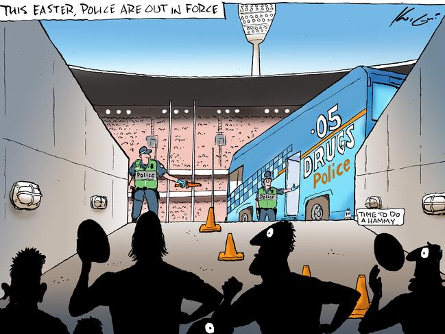 mark Knight cartoon on AFL drugs policy