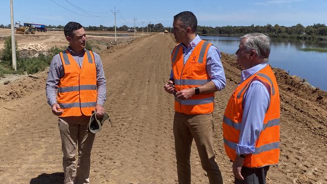 Premier Peter Malinauskas has travelled to Renmark to support flood preparation. Picture: Todd Lewis