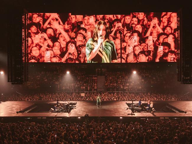 Billie Eilish performing at Brisbane Entertainment Centre, 18 February 2025. Photo: Henry Wu.