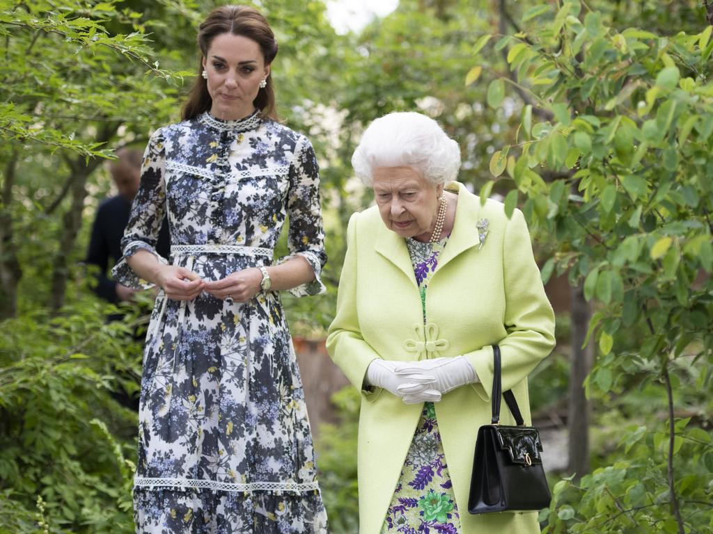 The Queen and Kate at the Chelsea Flower Show, the day before I attended in search of her. Picture: Geoff Pugh — WPA Pool/Getty Images