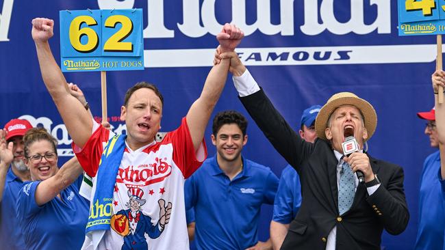 Defending champion Joey Chestnut got it done again. Alexi J. Rosenfeld/Getty Images/AFP