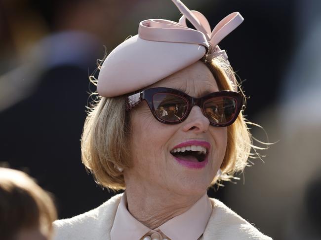 MELBOURNE, AUSTRALIA - NOVEMBER 04: Trainer Gai Waterhouse reacts during Derby Day at Flemington Racecourse on November 04, 2023 in Melbourne, Australia. (Photo by Daniel Pockett/Getty Images)