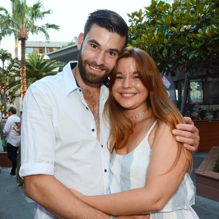 Ben Michael and Sophie Loving at opening of White Rhino, Surfers Paradise. Picture: Regina King