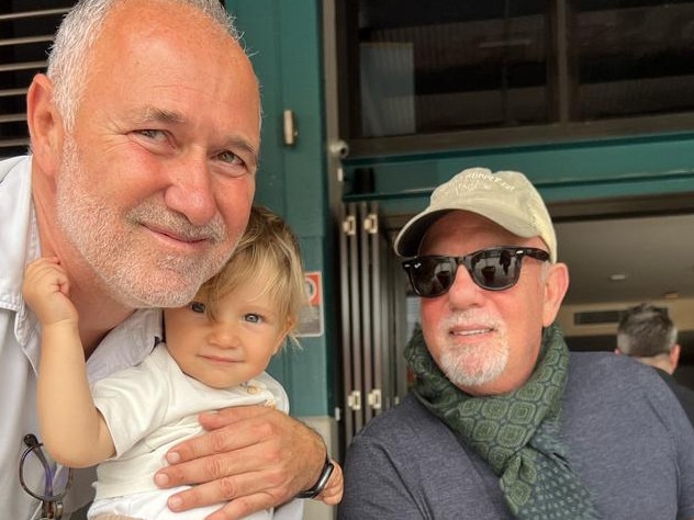Billy Joel was sighted having lunch at Il Pontile mid week. Seen here with Gennaro Autore, founding director of Graaf Group and his young son Ludovico. Picture: Supplied