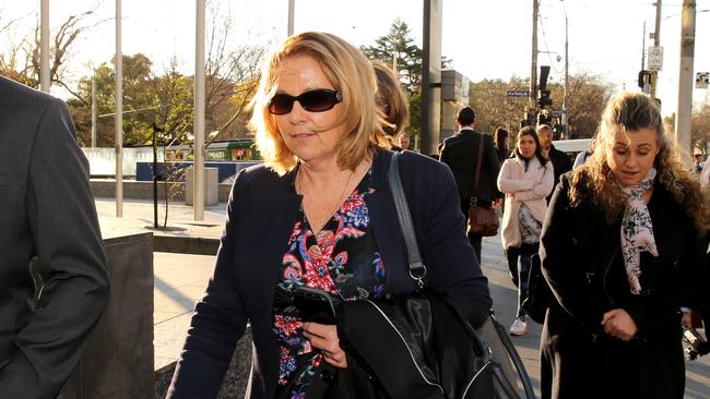 Linda Elkins leaves the royal commission. Picture: Stuart McEvoy.