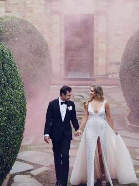 The pair tied the knot at Carrick Hill. Picture: @travishead34 on Instagram