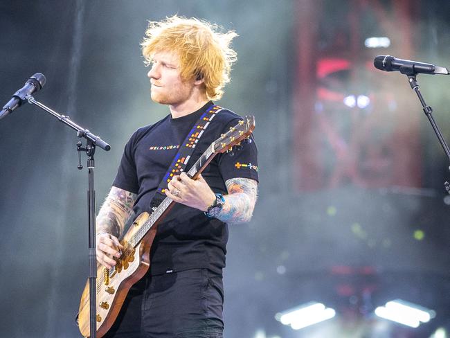 Sheeran in action at the MCG. Picture: Jake Nowakowski