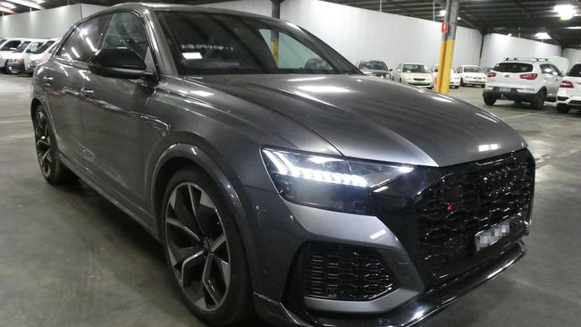 More than $30m worth of cars, homes, watches and cash allegedly linked to Operation Ironside is the subject of restraining order applications in South Australia’s courts, including this Audi Q8. Picture: SA Police