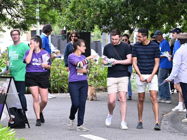 The Fawkner Park voting booth in South Yarra. Picture: Josie Hayden