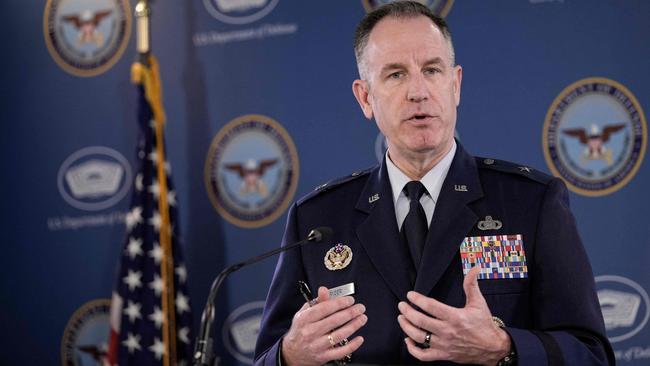 Pentagon spokesman Brigadier General Pat Ryder at a briefing at the Pentagon at the weekend. Picture: Getty Images