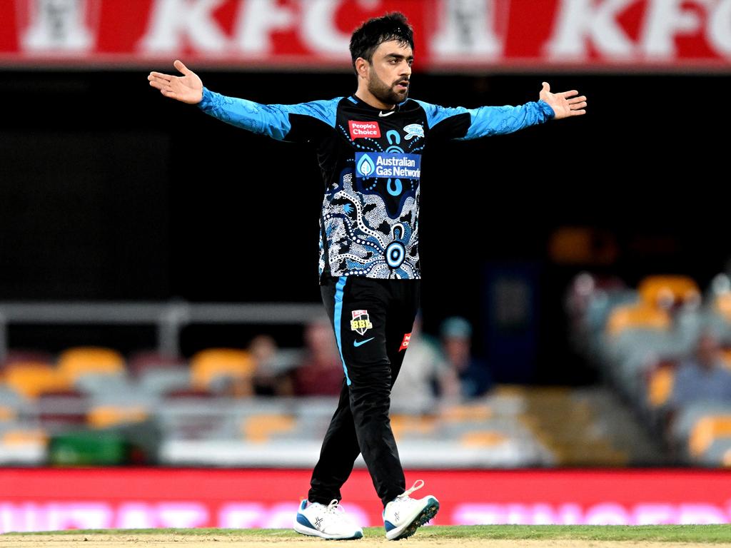 With Test players regularly unavailable, international superstars like Rashid Khan have long been the BBL’s main attraction. Picture: Bradley Kanaris/Getty Images