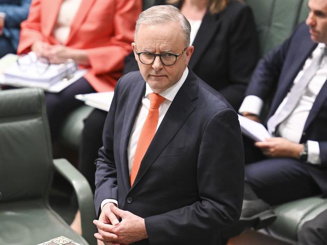 Prime Minister Anthony Albanese, who was unable to convince the Coalition to support the government’s motion marking the first anniversary of the October 7 attacks in Israel, this week. Picture: NewsWire / Martin Ollman