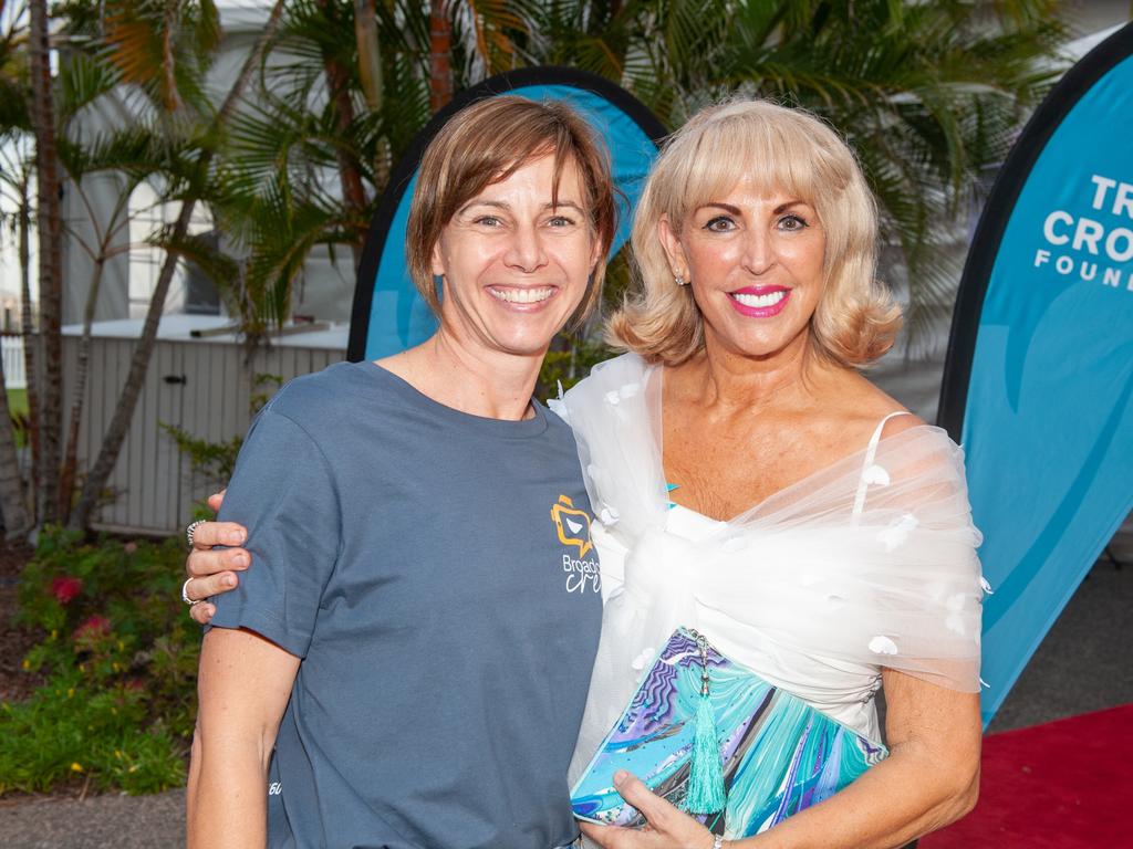 Amanda Bishop and Jacquie Camilleri at Mantra Mackay for a Touch of Teal Soiree Trudy Crowley Foundation fundraising event 2022 Picture: Michaela Harlow