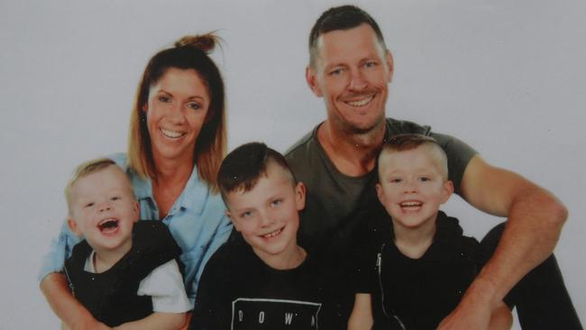 Rachel and Craig Tanner their sons Oliver, Harper, and Flynn. Picture: Supplied