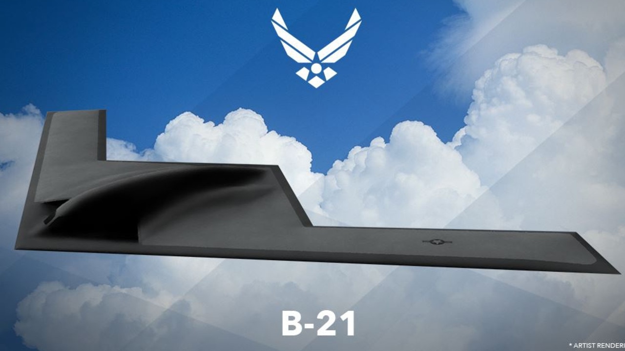 The first rendering of the Long Range Strike Bomber, designated the B-21, at the Air Force Association’s Air Warfare Symposium. Picture: US Air Force