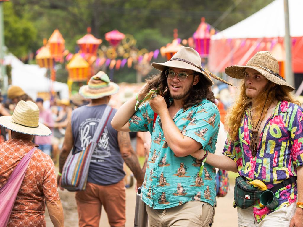 Colourful crowds on day one of the Woodford Folk Festival. Picture: Lachie Millard