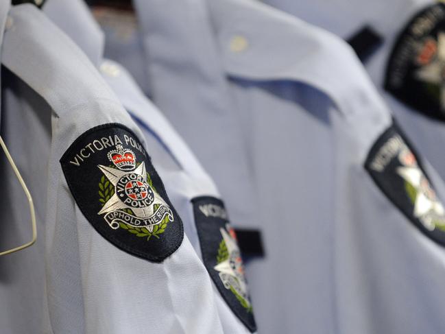 Generic image of Victoria Police shirts at the Victoria Police Academy, east of Melbourne, Monday, June 7, 2010. 21 year old recruit Stephanie Attard from Gladstone Park will share to the world, her 23 week training experience via Twitter. (AAP Image/ Joe Castro) NO ARCHIVING