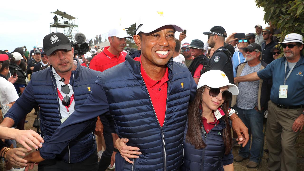 Tiger Woods with Erica Herman at the 2019 Presidents Cup. Picture: Michael Klein