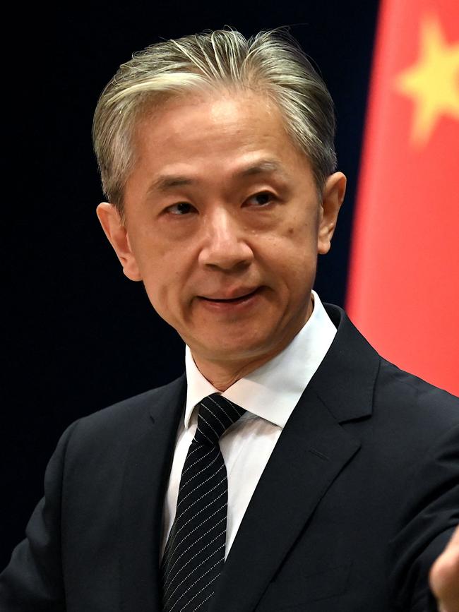 Chinese Foreign Ministry spokesman Wang Wenbin calls Xi Jinping’s visit to Moscow a “trip for peace”. Picture: AFP