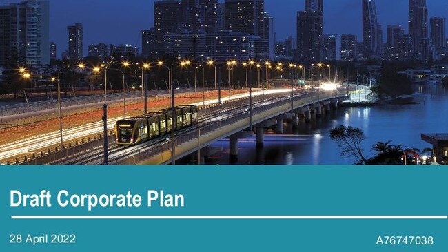 The new corporate plan for the Gold Coast being driven by council.