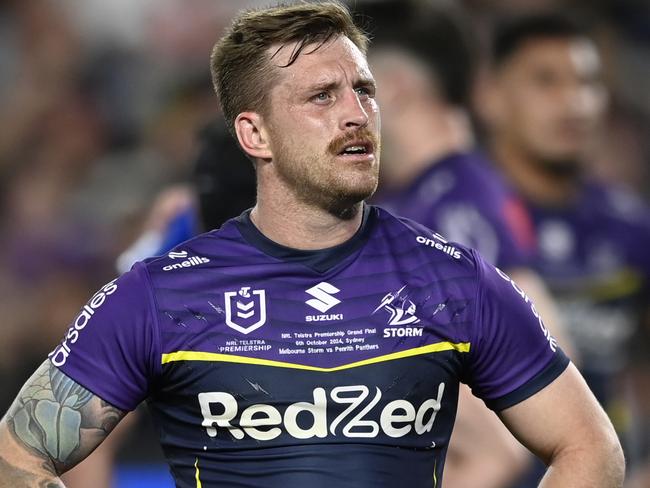 NRL 2024 GF Melbourne Storm v Penrith Panthers - Cameron Munster, Dejection . Picture: NRL Photos