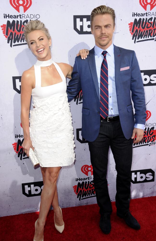 Julianne Hough and Derek Hough attend the iHeartRadio Music Awards at The Forum on April 3, 2016 in Inglewood, California. Picture: AP