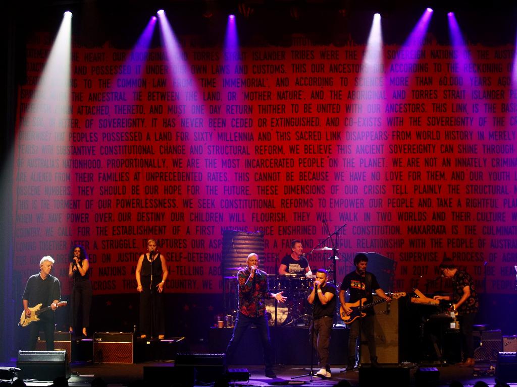 The band brought along a few friends and debuted a new bassist after the death of the beloved Bones Hillman. Picture: Don Arnold/WireImage