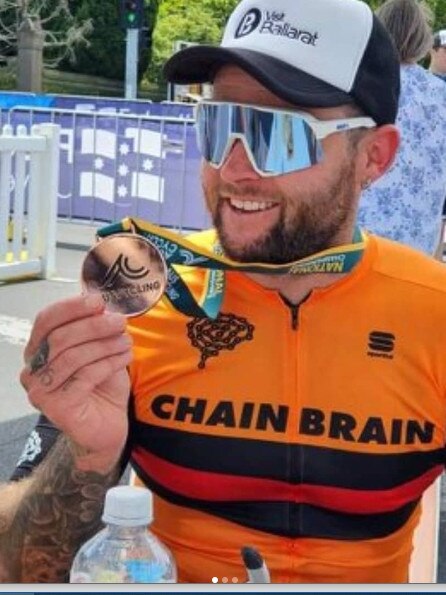 Balnarring’s Jackson Sharples took bronze against some of Australia’s best cyclists in the over 35s Masters road race. Picture: Instagram