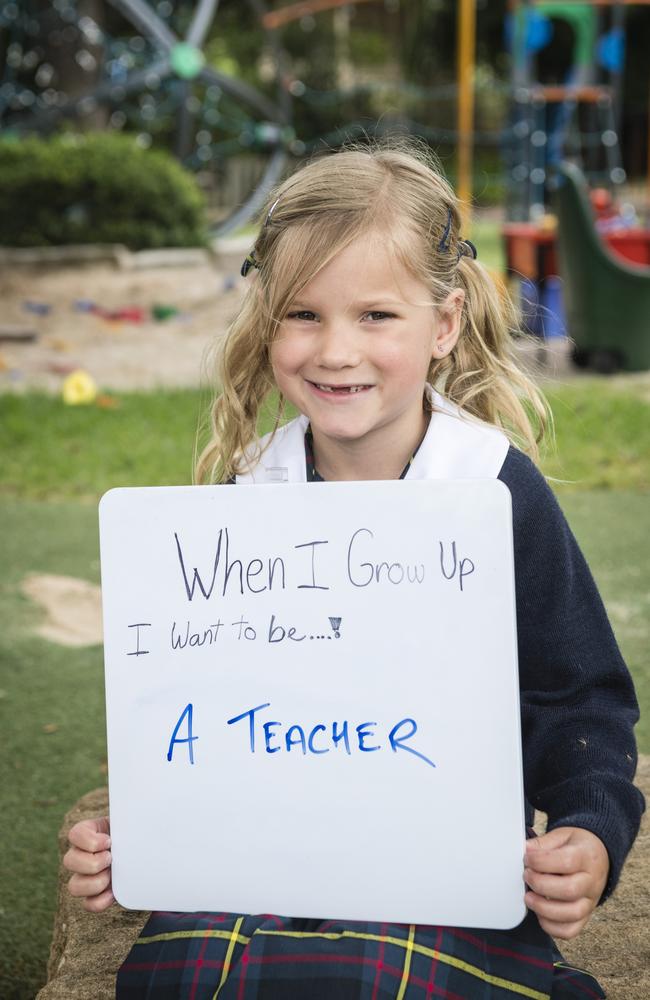 Fairholme College Prep student Lyla Neville on the first day of school, Tuesday, January 23, 2024. Picture: Kevin Farmer