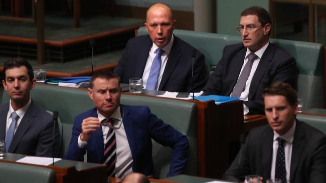 Peter Dutton in Question Time. Picture: Kym Smith