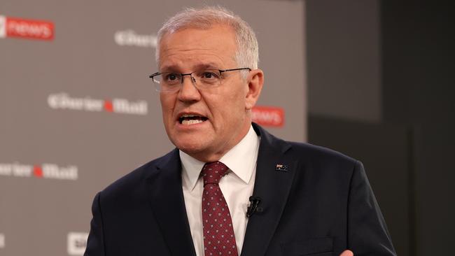 Prime Minister Scott Morrison was lashed for his response to a mother asking about NDIS funding at Wednesday night’s leader’s debate. Picture: Toby Zerna