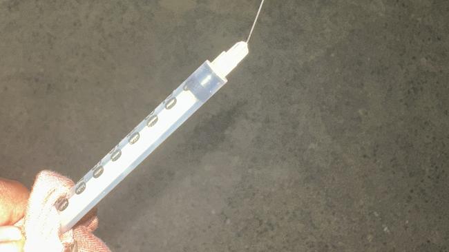 A used syringe found on the field at Clifford Park, Goonellabah. Picture: Supplied