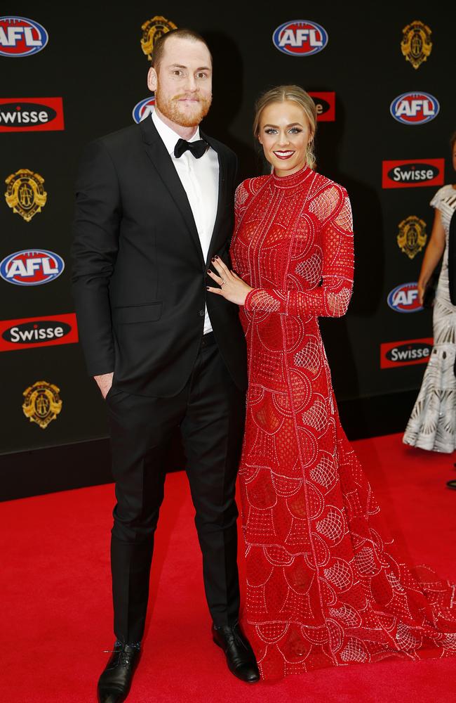 2015 Brownlow Medal. Jarryd Roughead and Sarah Dunn. Pic: Michael Klein.