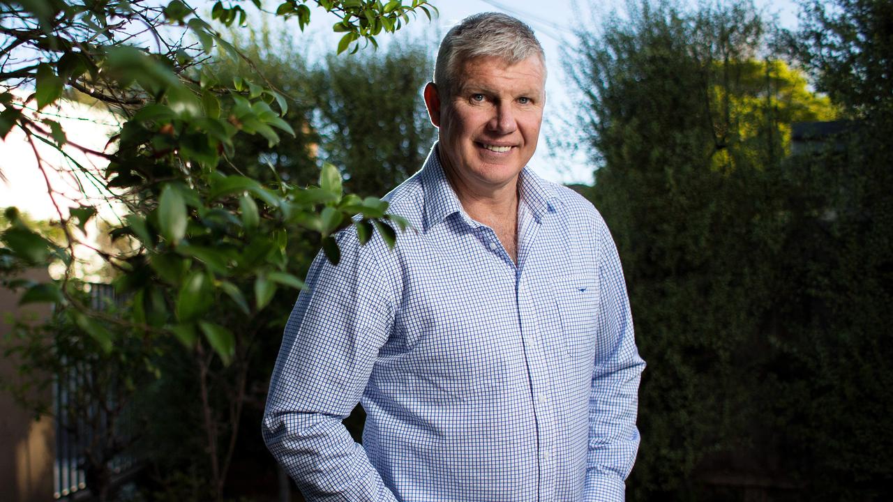 Danny Frawley speaks with Hamish McLachlan. Picture: Mark Stewart