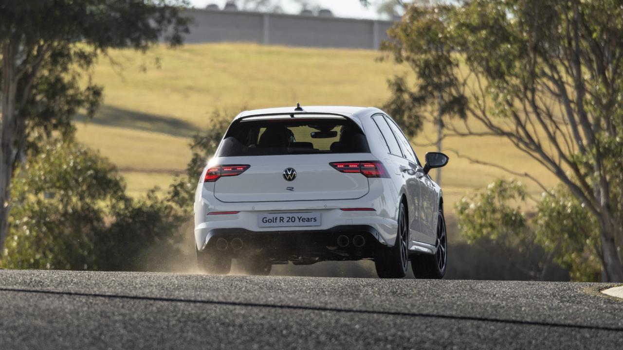 The Volkswagen Golf R 20 Years is rapid on track.