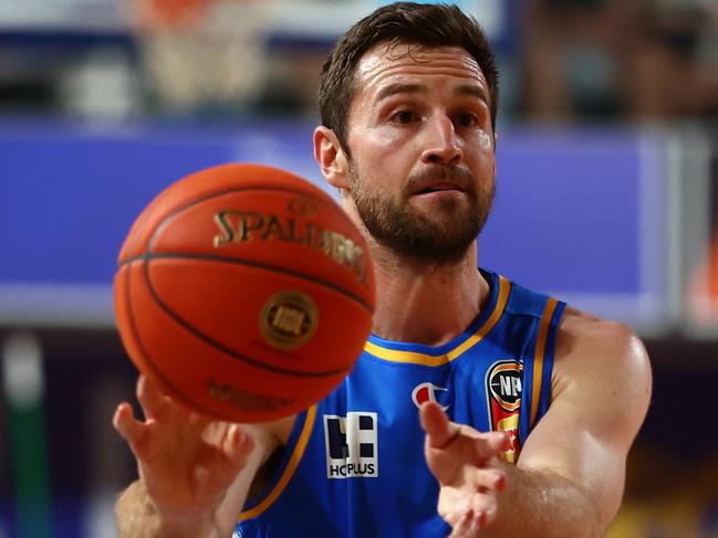 BRISBANE, AUSTRALIA - FEBRUARY 09: Mitch Norton of the Bullets in action during the round 19 NBL match between Brisbane Bullets and Adelaide 36ers at Nissan Arena, on February 09, 2024, in Brisbane, Australia. (Photo by Chris Hyde/Getty Images)