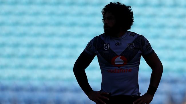 Adam Blair amid Cbus Super Stadium’s empty seats against the Raiders. Photo: Chris Hyde/Getty Images