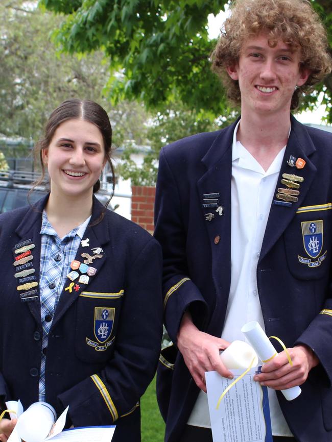 Mount Lilydale Mercy College captains Melinda Virgona and Sam Green Picture: Mount Lilydale Mercy College