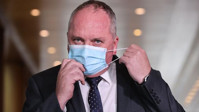 Barnaby Joyce said he had been experiencing ‘mild to medium’ flu symptoms. Picture: NewsWire/Gary Ramage