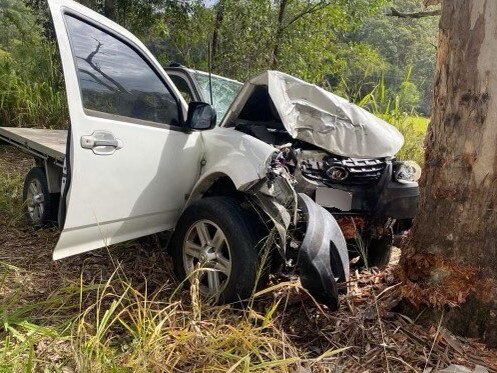 A man was flown to hospital after his car collided with a tree in the Sunshine Coast hinterland on July 12.