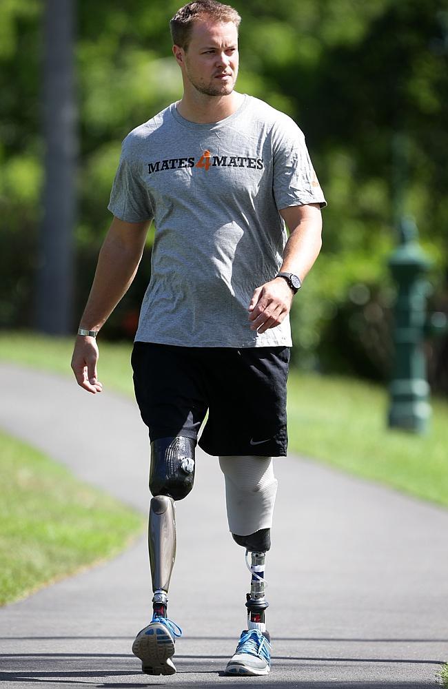 Sapper Curtis McGrath lost both legs when an IED went off during his first tour in Afghanistan. Picture: Darren England.