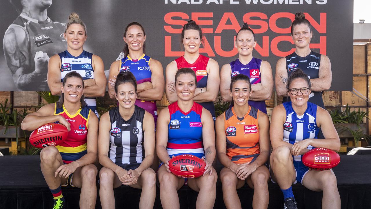 The AFLW skippers for 2019. Photo: AAP Image/Daniel Pockett