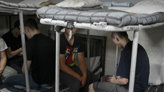 Russian prisoners of war at a Ukrainian facility in Sumy. Picture: AFP.