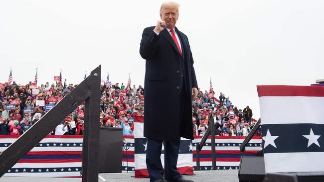 Donald Trump at a rally at Lancaster Airport in Lititz, Pennsylvania, on Tuesday. Picture: AFP