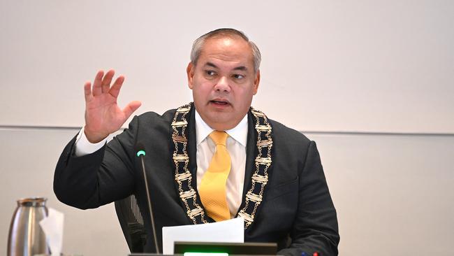 Gold Coast Mayor Tom Tate during the 2024 Budget. Picture: John Gass.